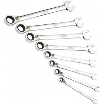 Lot de 8 Clés Mixtes à Cliquet 50C-J8Z SAM OUTILLAGE