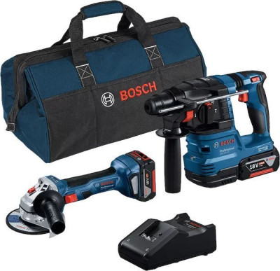 Combo-kit 2 outils 18V (GWS 18V-7 + GBH 18V-22) + 2 batteries 4Ah + chargeur rapide + sac - BOSCH - 0615A50037