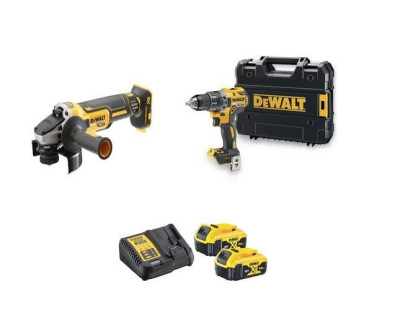 Pack 2 outils 18V XR (DCD791 + DCG405) + 2 batteries 5Ah + chargeur + coffret T-STAK - DEWALT - DCK2020P2T