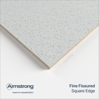 Dalle de plafond acoustique Fine Fissured Board 15x600x600 mm - Carton de 14 pcs - BP9121M4B ARMSTRONG