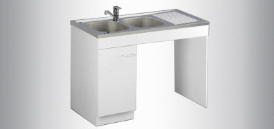 MEUBLE BAS CLASSIK 120 CM PMR 1 PORTE BLANC 200259 AQUARINE