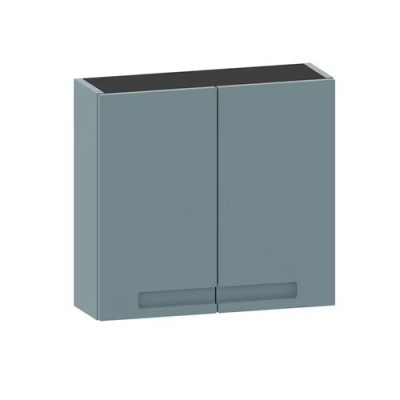 Meuble haut rangement Infiny ciel grisé brillant 2 portes 56x80x20cm - LAPEYRE