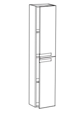 Colonne de salle de bain Infiny 2 bois noir strié 2 portes ouverture droite 170x35x30cm - LAPEYRE