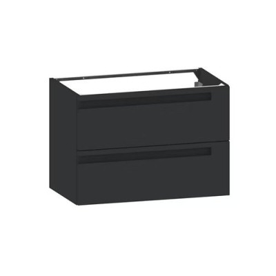 Meuble sous-vasque suspendu Infiny noir mat 2 tiroirs de rangement 56x80x46cm - LAPEYRE