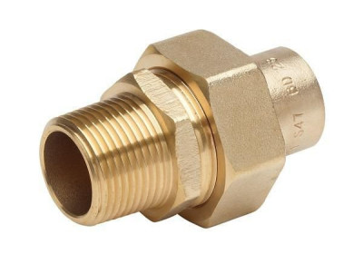 Raccord 3 pièces DN15 mâle 1/2' conique 6,25% / CU18 - 0075202 BANIDES