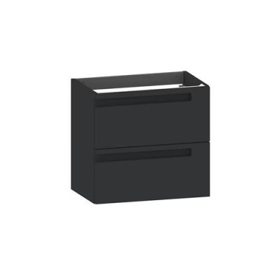 Meuble sous-vasque gain de place Infiny noir mat 2 tiroirs 56x60x39cm - LAPEYRE