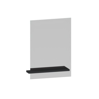 Miroir de salle de bain sur panneau Infiny noir mat avec tablette 70x55cm - LAPEYRE