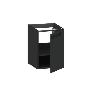 Meuble bas suspendu INFINY noir mat 1 porte ouverture droite 56x40x46cm - LAPEYRE