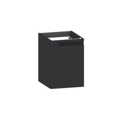 Meuble bas suspendu INFINY noir mat 1 porte ouverture gauche 56x40x46cm - LAPEYRE
