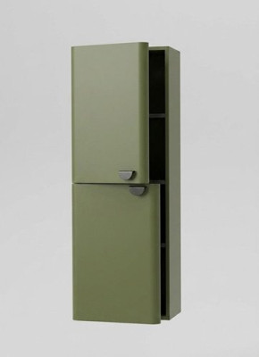 Demi-colonne suspendue Frida vert olive 2 portes de rangement 112x40x30cm - LAPEYRE