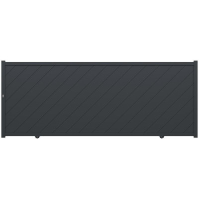 Portail coulissant aluminium plein Sibari gris anthracite 167x425cm - GARDENGATE