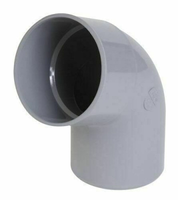 Coude diamètre 140 mm mâle-femelle à 67°30 à coller gris en PVC NICOLL