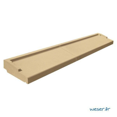 Appui de fenêtre nez arrondi ton pierre largeur 35 cm en 2 éléments longueur totale 250 cm APNA35250P WESER