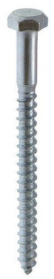 Tirefond acier zingué tête hexagonale diamètre 8 mm longueur 100 mm en boîte carton à bec verseur de 100 pièces NORAIL
