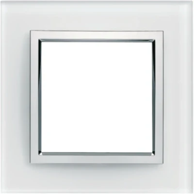 Plaque 2 postes Kallysta épure Verre Cristal Alba Verticale 171x100x11.6mm unité WK808 - HAGER