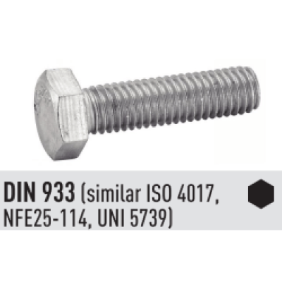 VIS 6 PANS INOX A2 12x40 FILETAGE TOTAL BOITE DE 50 ACTON