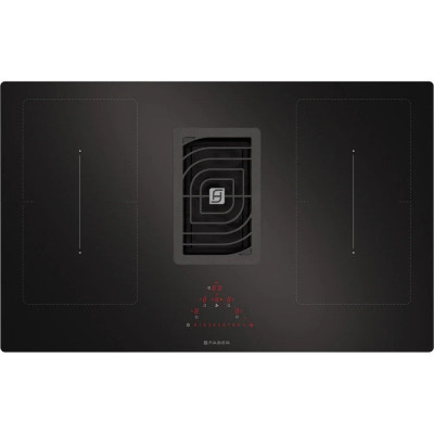 Plaque à induction avec hotte intégrée GALILEO SMART BK GLASS A830 340.0577.694 en vitrocéramique noire 83 cm FABER