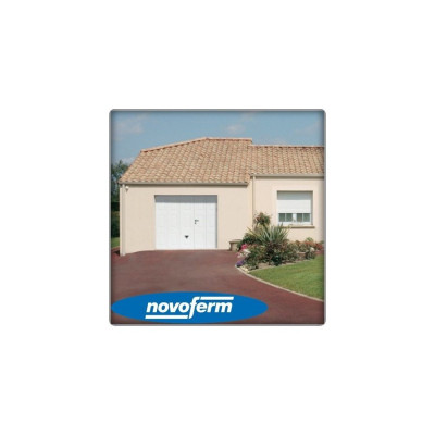 PORTE DE GARAGE NOVISO NERVUREE LARGE BLANC AVEC PORTILLON 200x300 DROITE