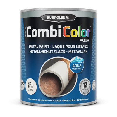 Laque Combicolor Aqua blanc cassé brillant 0,75 L RUST-OLEUM