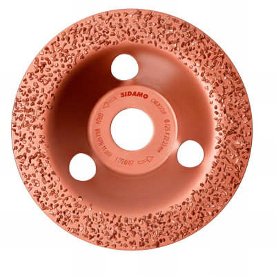 Plateau à poncer carbure diamètre 125 x 22,23 mm Gr 24 Plat Carbocup multi-matériaux 10805012 Sidamo