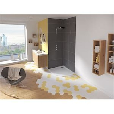 Receveur de douche Kinesurf 90x90cm quart de rond blanc extra-plat unité RD1103 - KINEDO