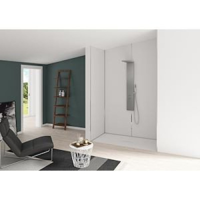 Panneau mural Kinewall Design 150x250cm composite alu décor inox brossé blanc PM368 - KINEDO