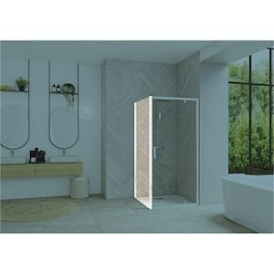 Paroi de douche retour fixe Smart Design 80x200cm profilé blanc transparent PA90292BTNE - KINEDO