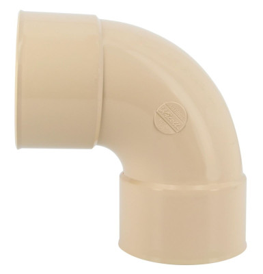 Coude 87°30 pour tuyau de gouttière demi-ronde de 33 femelle-femelle diamètre 100 mm PVC Sable CT88GTS NICOLL
