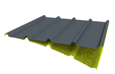 Tôle pour toiture JI 45/333/1000 3000 x 1000 mm épaisseur 0,63 coloris 7016 + Régulateur JORIS IDE