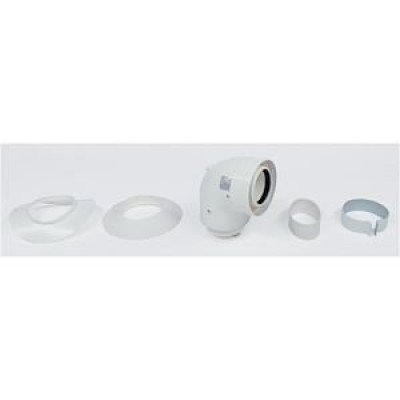 Coude adaptateur ventouse coaxial 60/100 à 80/125 90° unité 074303 - ATLANTIC