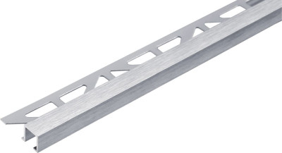 Profilé de finition carré sol/mur Squareline DPSA aluminium anodisé argent super brillant brossé - Hauteur 11 mm - Longueur 2,5 m DURAL