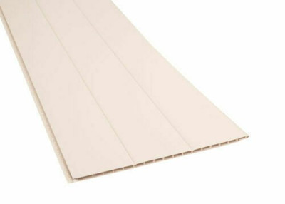 Sous-face alvéolaire PVC habillage toiture 6 lames sable - 33 cm 4 m NICOLL