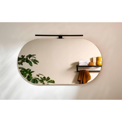 Miroir PHILEAS ovale inox brossé 90x50 cm