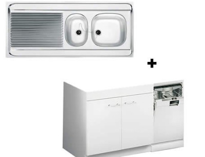 Pack cuisine évier inox double bac Spit et meuble 140cm pour lave-vaisselle lot 018651-200161 - FRANKE