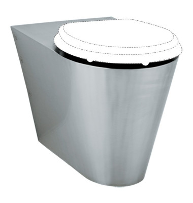 Cuvette WC à poser au sol inox 304 et fixations murales pour montage avant PRESTO