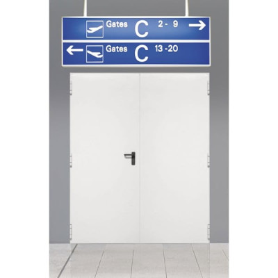 Bloc-porte métallique coupe-feu 1 heure 2 vantaux 2050 x 1000 + 400 mm RAL 9010 T90 2050X1000+400 CE - DIERRE