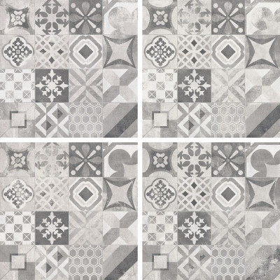 Carrelage GATSBY décor gris 60x60 cm rectifié épaisseur 10 mm aspect mat