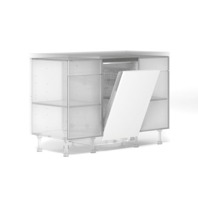 Porte lave vaisselle Chromatique graphite mat /alu 76.7x44.5 cm