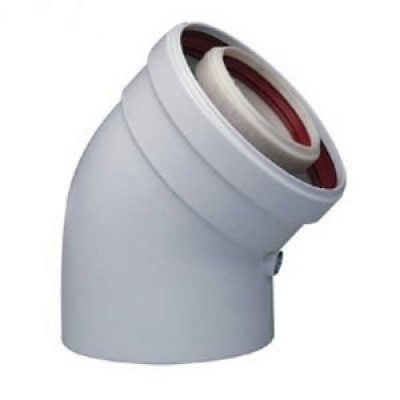 Coude concentrique à 45x2PPS/alu 80/125mm