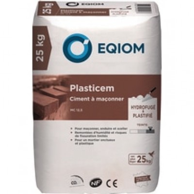 Ciment à maçonner Plasticem MC 12,5 Sac 25kg Rochefort EQIOM