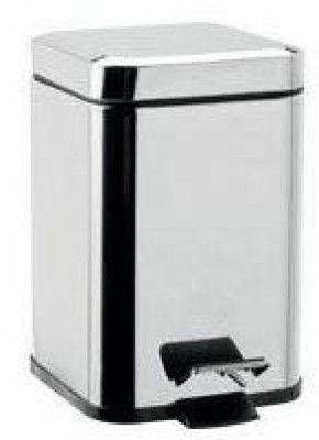 Poubelle carrée a couvercle inox 3L