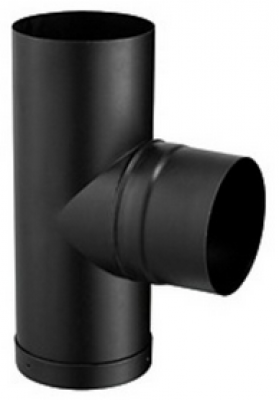 Té tampon émaillé noir mat diamètre 130mm POUJOULAT