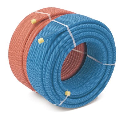 Tube PER prégainé diamètre 25mm 50 mètres bleu