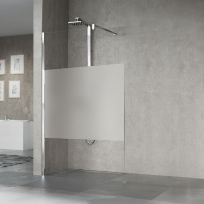 Paroi de douche GIADA H fixe 90 verre transparent chromé NOVELLINI
