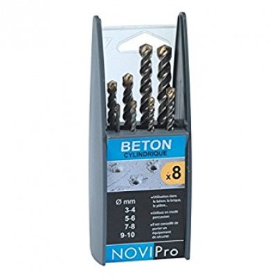 Coffret plastique 8 forets béton NOVIPRO