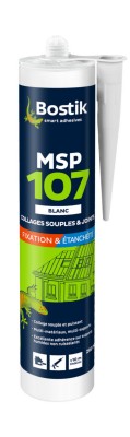 Mastic polymère MSP 107 blanc 290ml BOSTIK