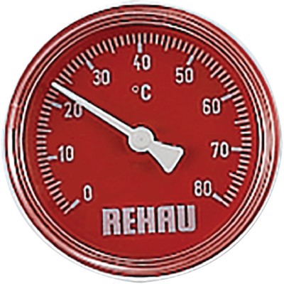 Thermomètre rouge pour plancher REHAU