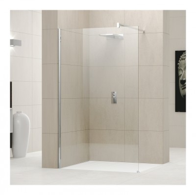 Paroi de douche fixe GIADA H 120 cm vitre transparent chromé de NOVELLINI