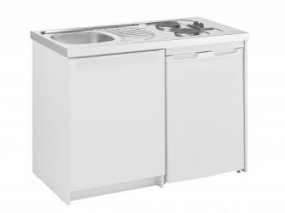 Meuble kitchenette BOREALE ou CADETTE mélaminé 2 portes 150cm blanc MODERNA