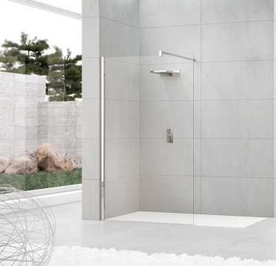 Paroi de douche KUADRA H 100 verre trempé transparent chromé 100 x 200 cm NOVELLINI
